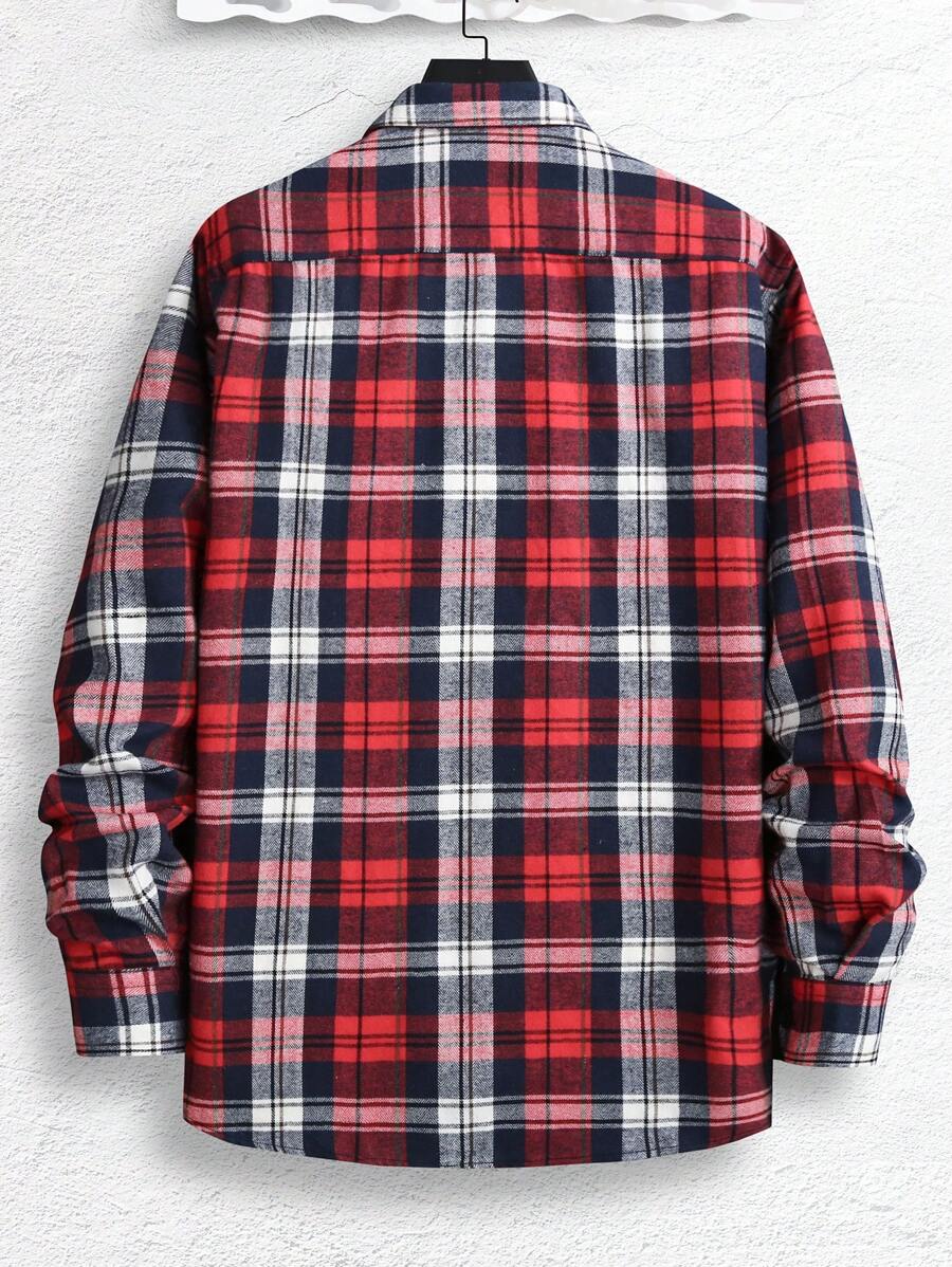 9003 1t-006 Camisa A Cuadros Para Hombres