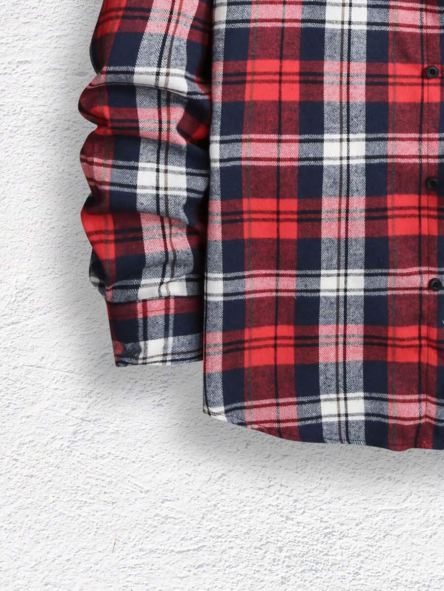 9003 1t-006 Camisa A Cuadros Para Hombres