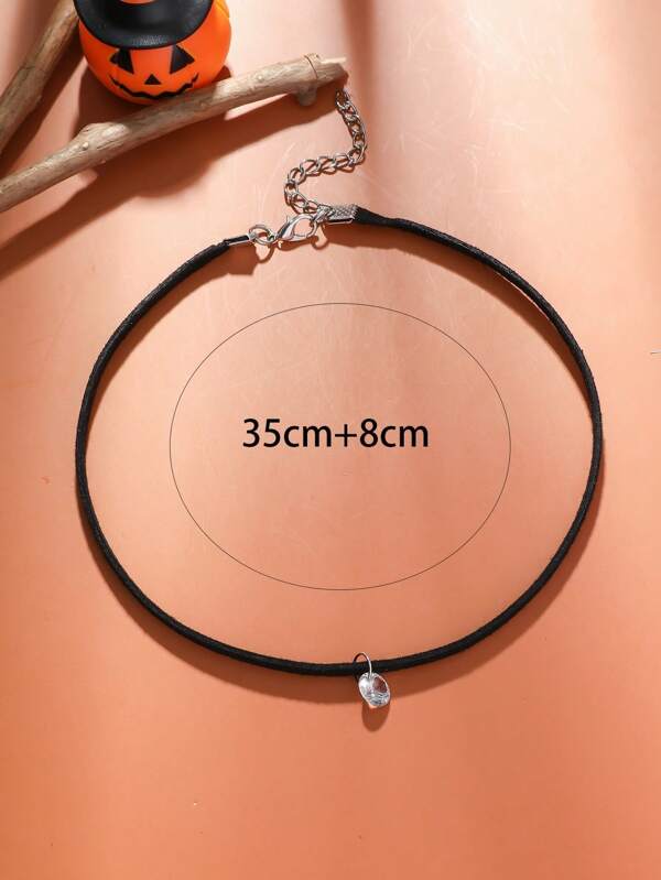 7931 1b-030 Una Pieza Collar Negro Para Damas Con Decoración