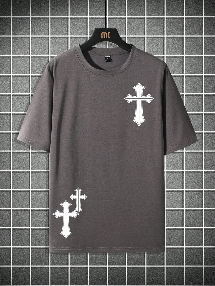 8409 1t-396 Camiseta cruzado con estampado