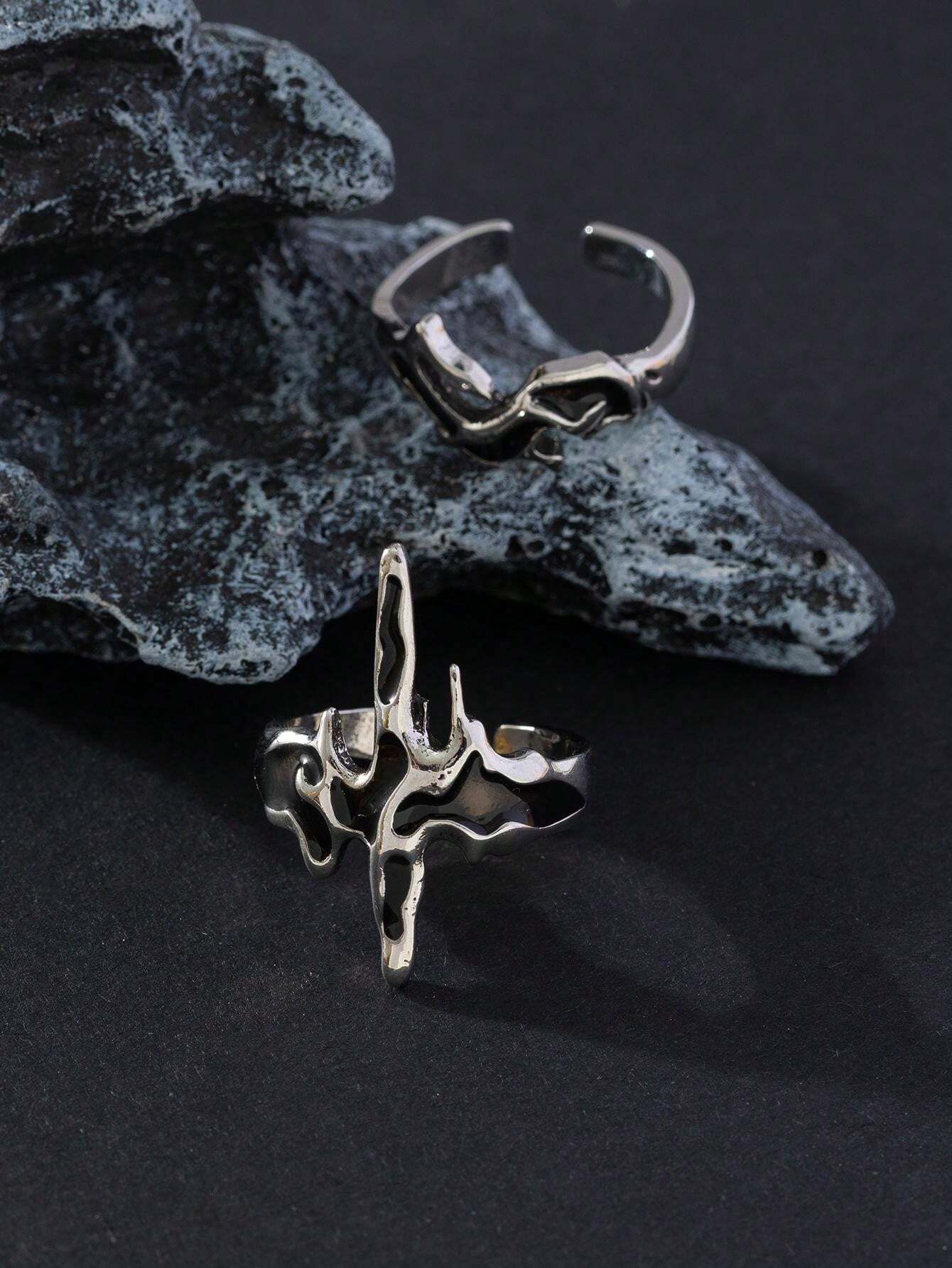 9367 1b-017 Dos Piezas/set Anillo De Estilos Gótico Unisex