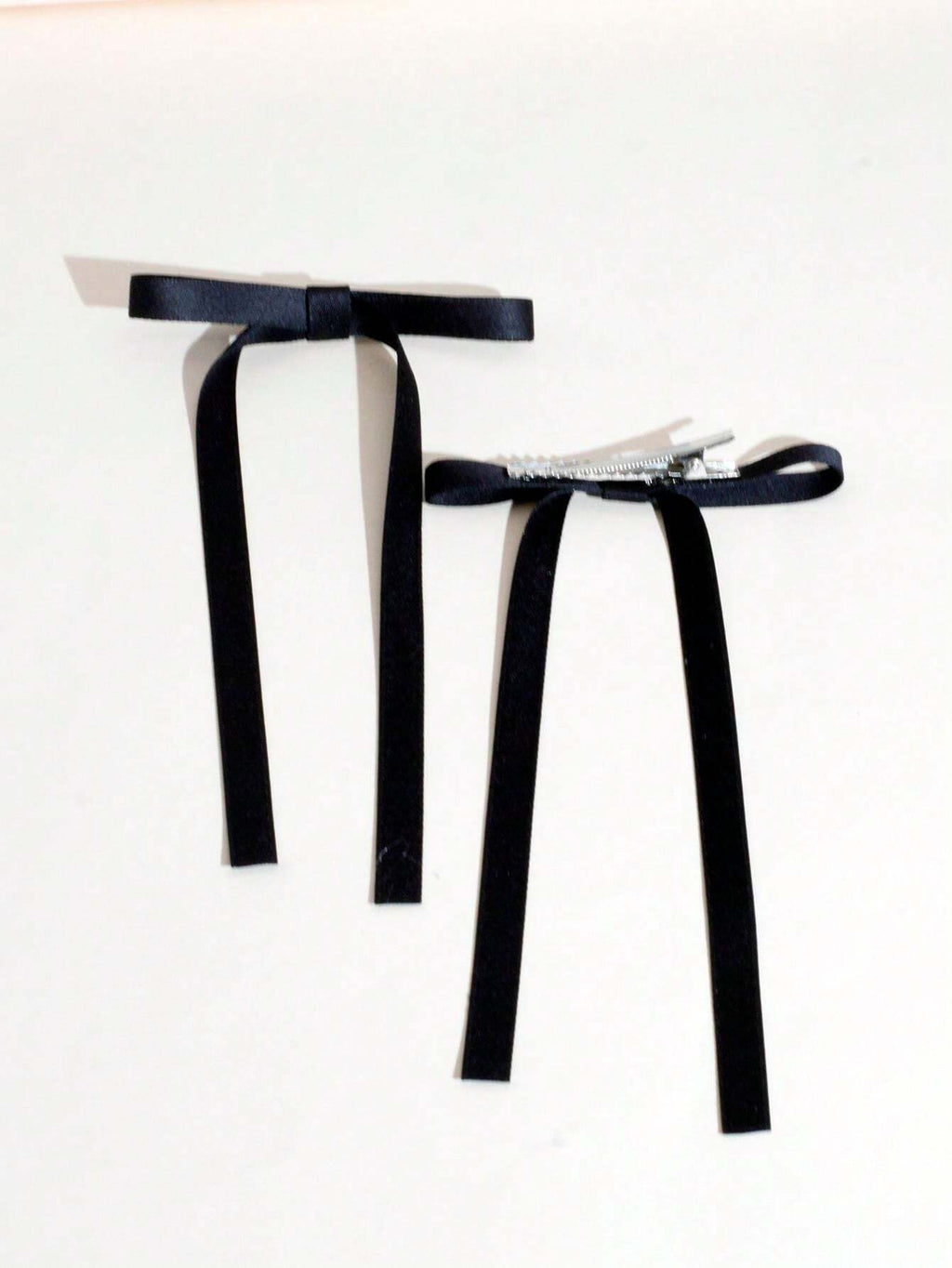 10077 1b-047  2 Piezas/paquete Horquillas De Cabello Estilo Ballet Con Cinta Larga Y Lazo