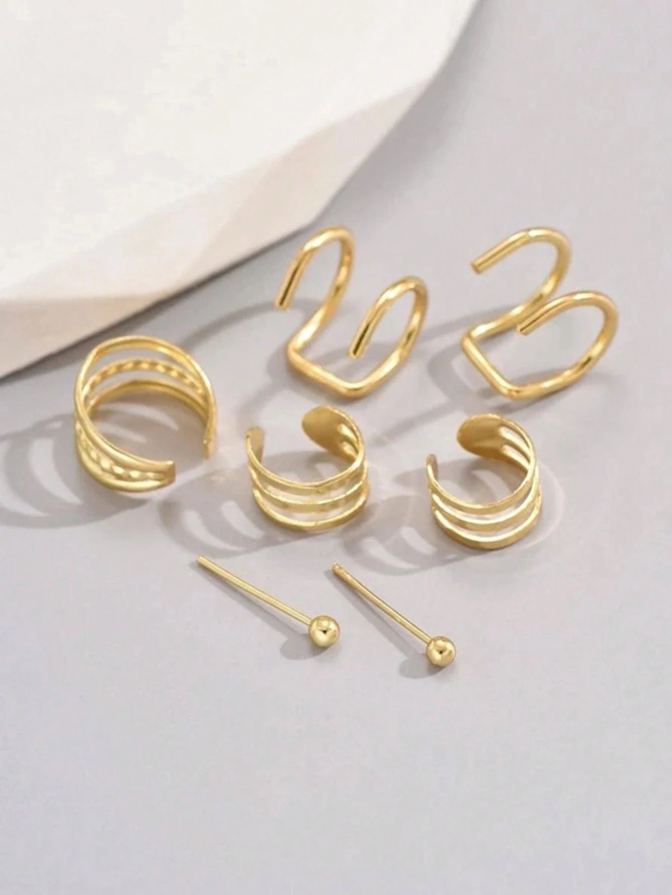 15374 1b-074 Pendientes Simples Con Clip 7 Pzas