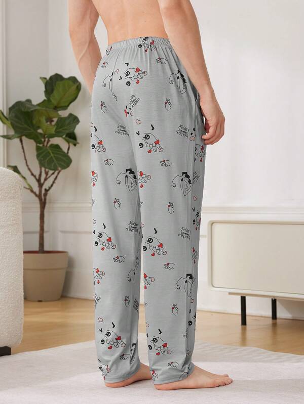 7786 1t-209 Pantalón Divertidos Para El Hogar Con Estampado De Dibujos Animados Para Hombre