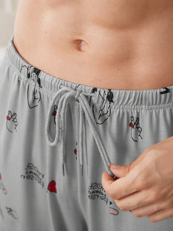 7786 1t-209 Pantalón Divertidos Para El Hogar Con Estampado De Dibujos Animados Para Hombre
