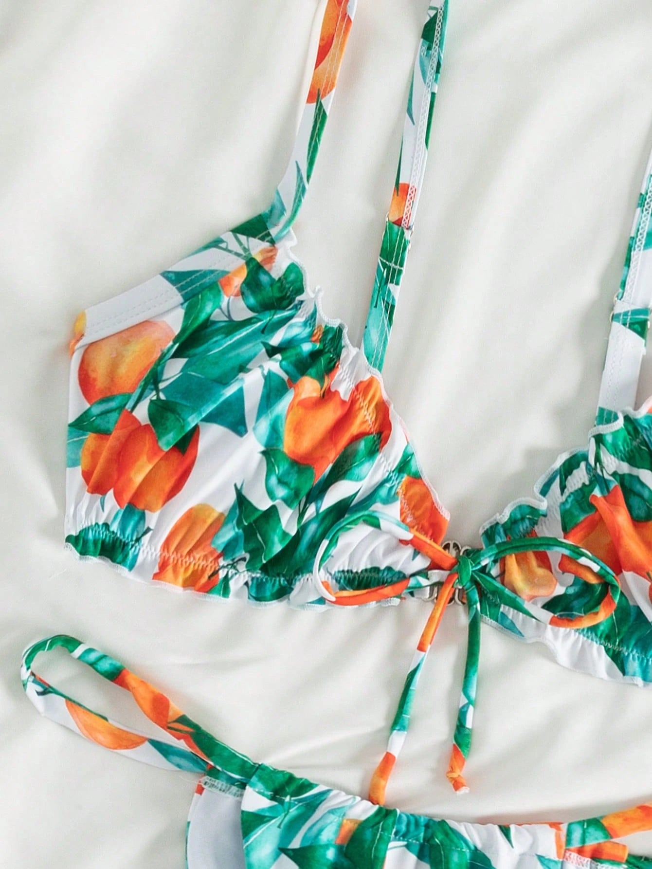 19945 1a-009 Conjunto de bikini de planta tropical con lazo delantero 2Pzs