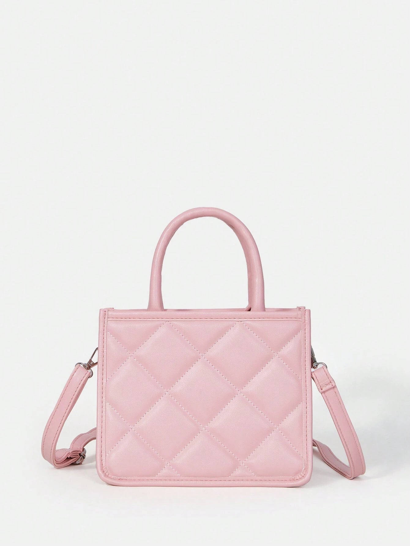 9201 b02-01 Bolso de mano de mujeres caqui rosado doble asa alta capacidad