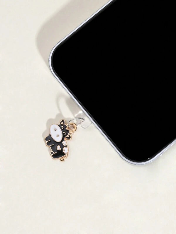 7114 2t-341 Una Pieza Tapón De Polvo Con Forma De Vaca Para Puerto De Carga Y Puerto De Datos