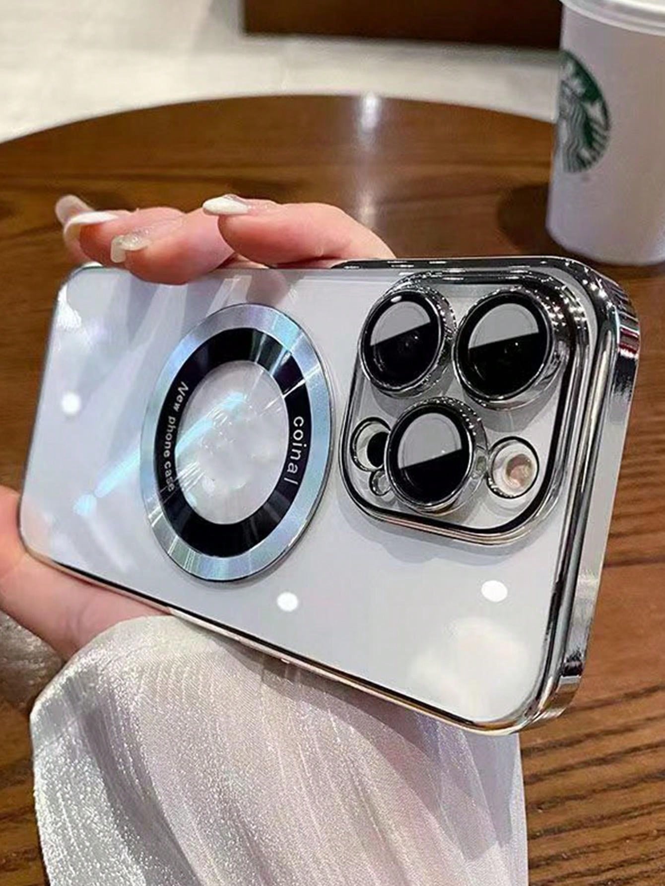8378 2t-014 Funda Para Teléfono Popular Plateada Con Función Anticaída