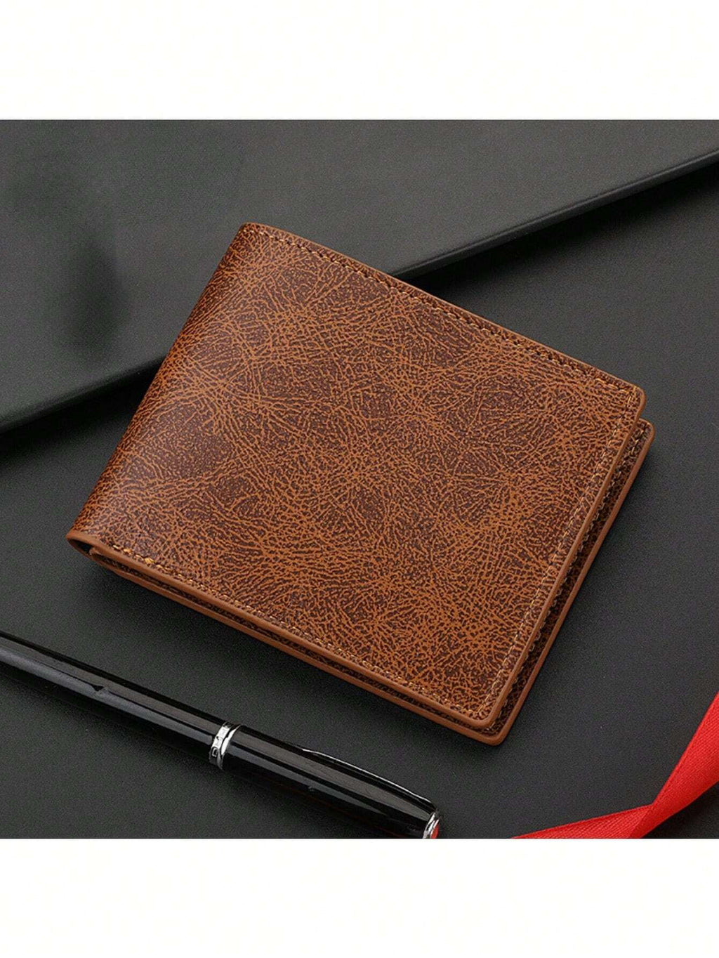 9689 1c-015 Billetera De Cuero Plegable Para Hombre