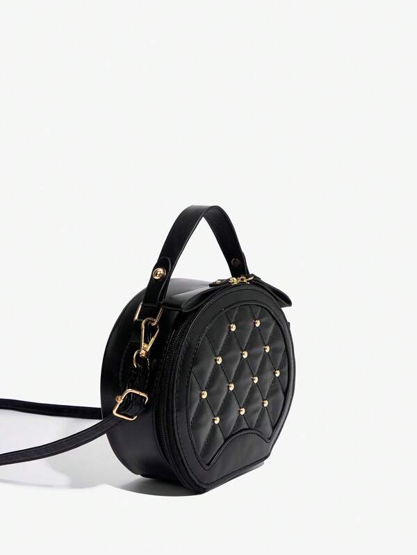 8145 1c-01-06 Un Bolso Pequeño Redondo Con Cadena para mujer