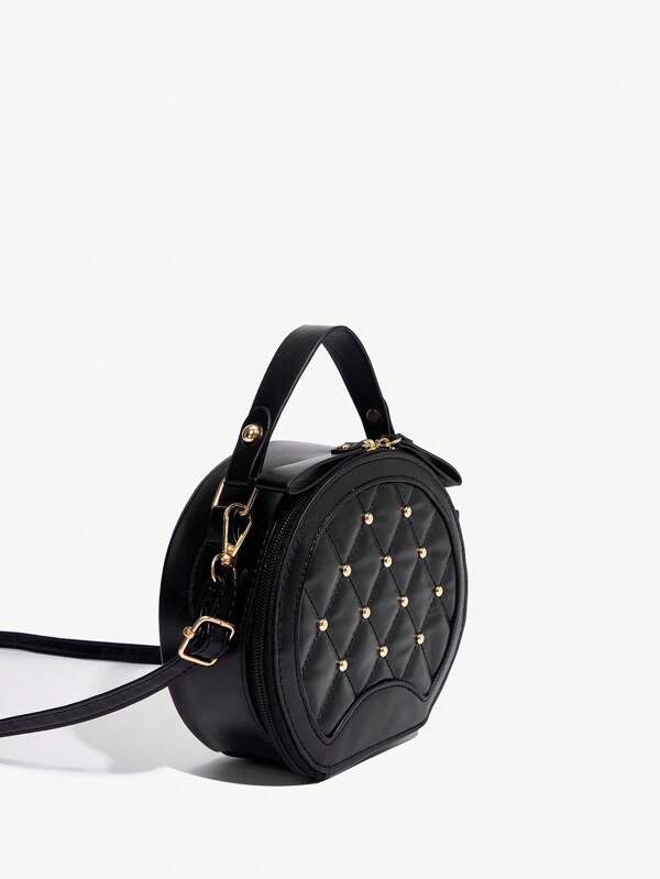 8145 1t-002 Un Bolso Pequeño Redondo Con Cadena para mujer