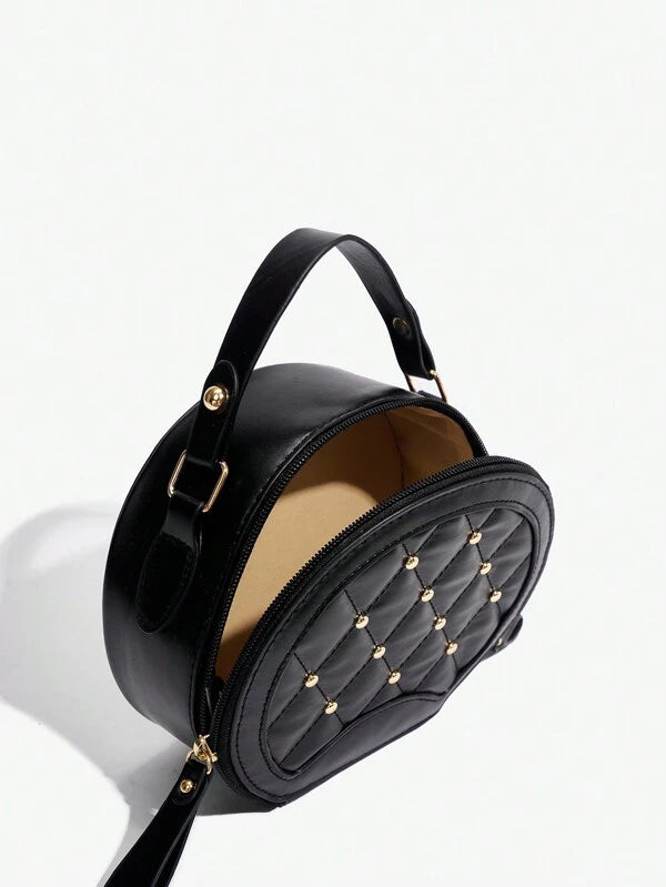8145 1t-002 Un Bolso Pequeño Redondo Con Cadena para mujer