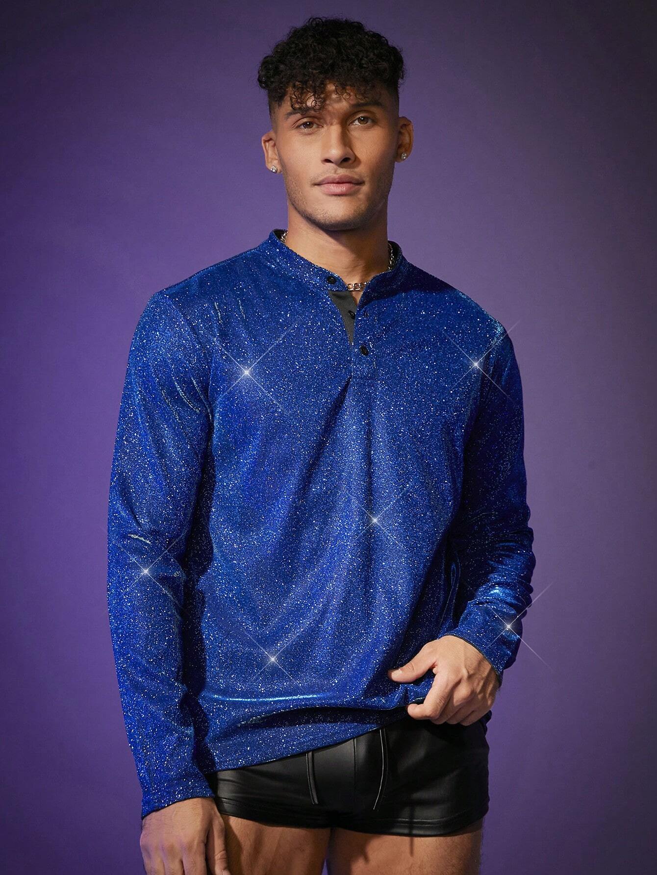 8482 2 a01-04 Polo De Manga Larga Brillante Para Hombre