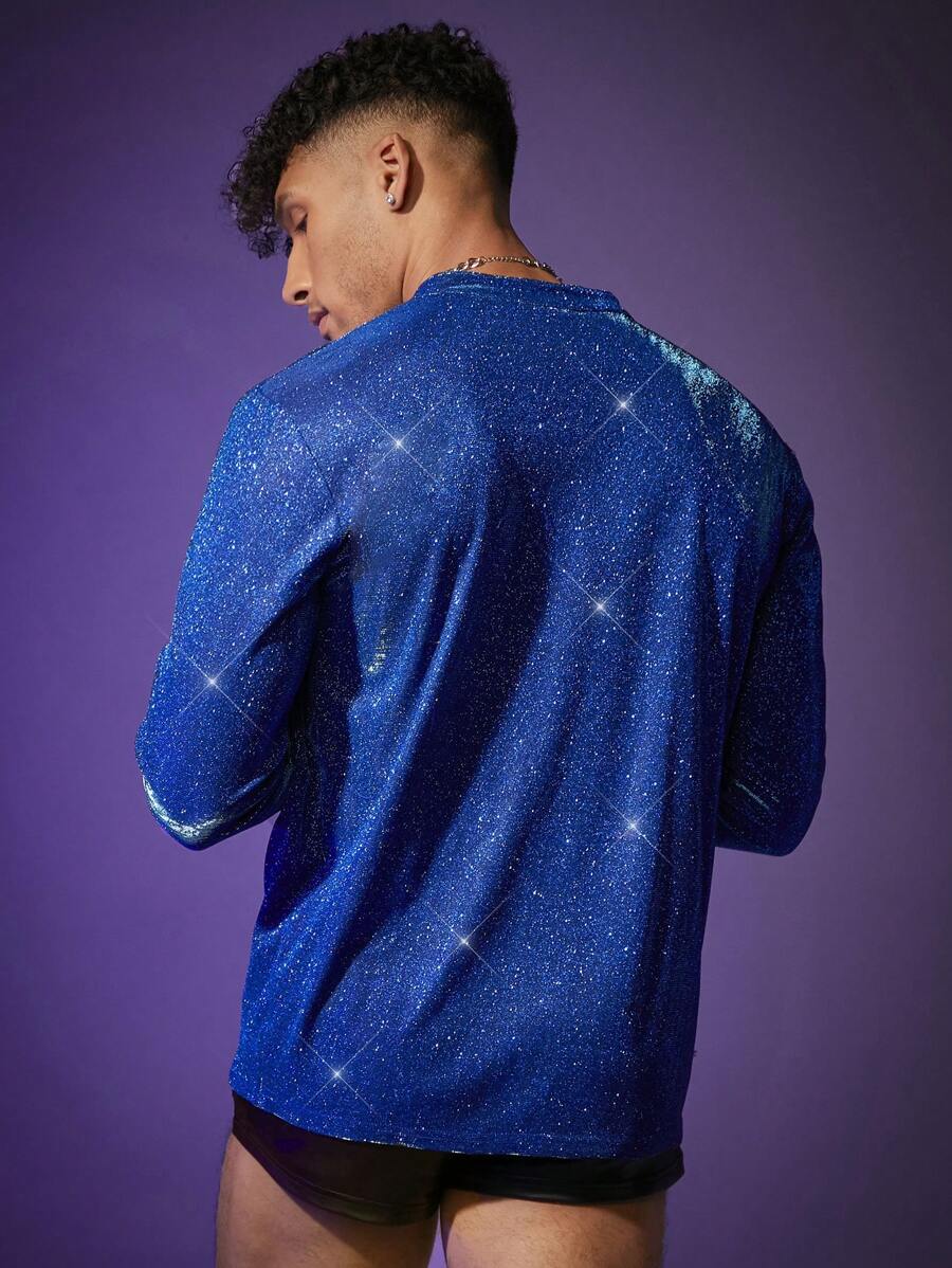 8482 2 a01-04 Polo De Manga Larga Brillante Para Hombre