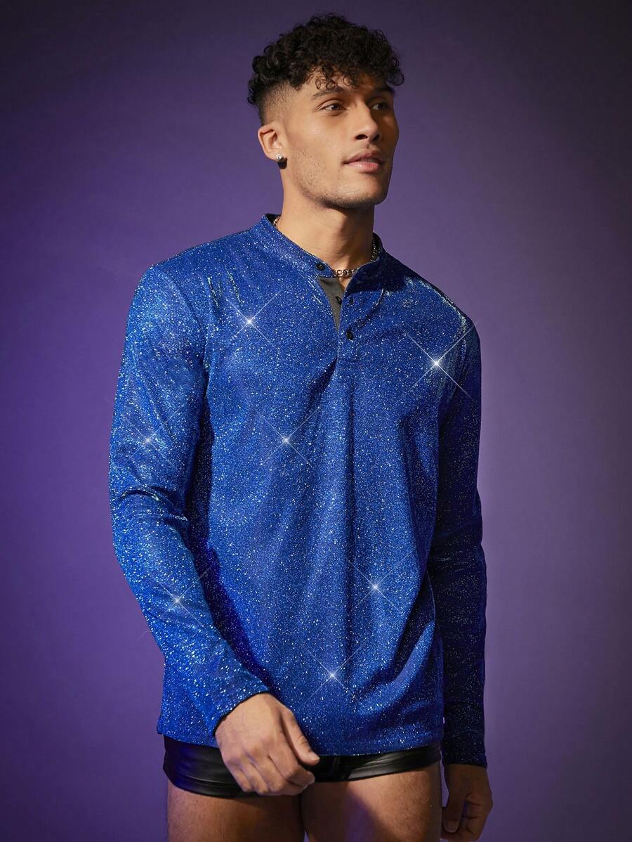 8482 2 a01-04 Polo De Manga Larga Brillante Para Hombre