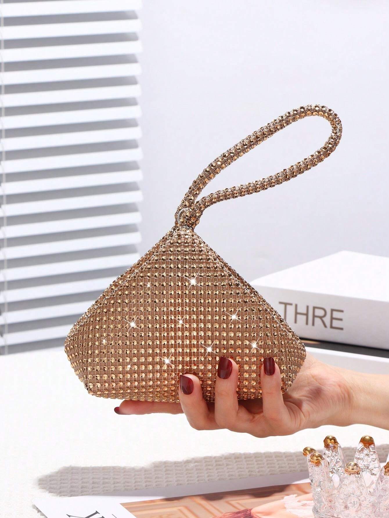 7543 a03-04 Mini Bolso De Mano Con Diamantes Brillantes Para Mujer