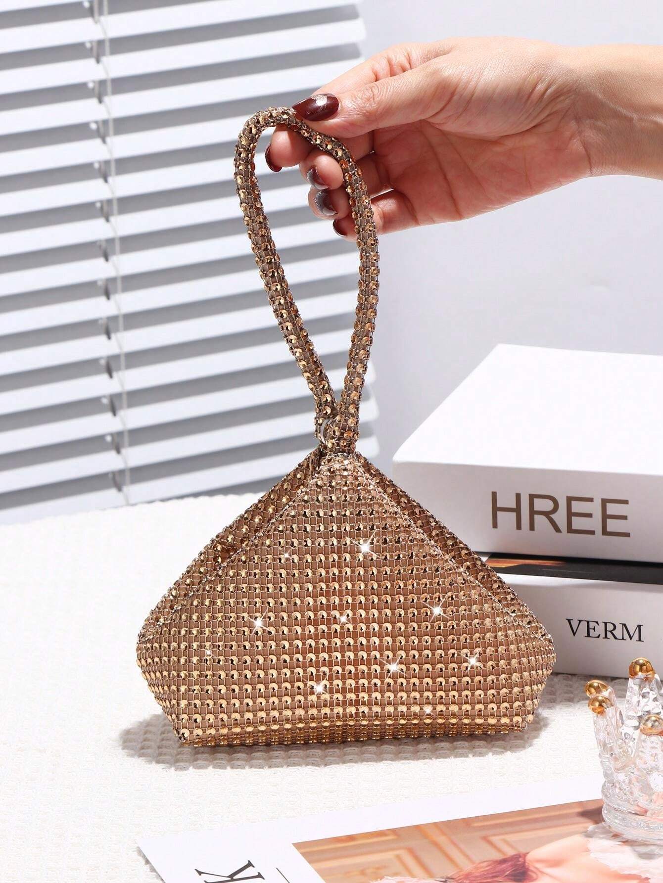 7543 a03-04 Mini Bolso De Mano Con Diamantes Brillantes Para Mujer