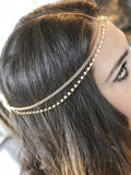 9728 1b-045 Una Pieza Diadema De Joyería De Cadena Con Borlas Metálicas De Estilo Bohemio