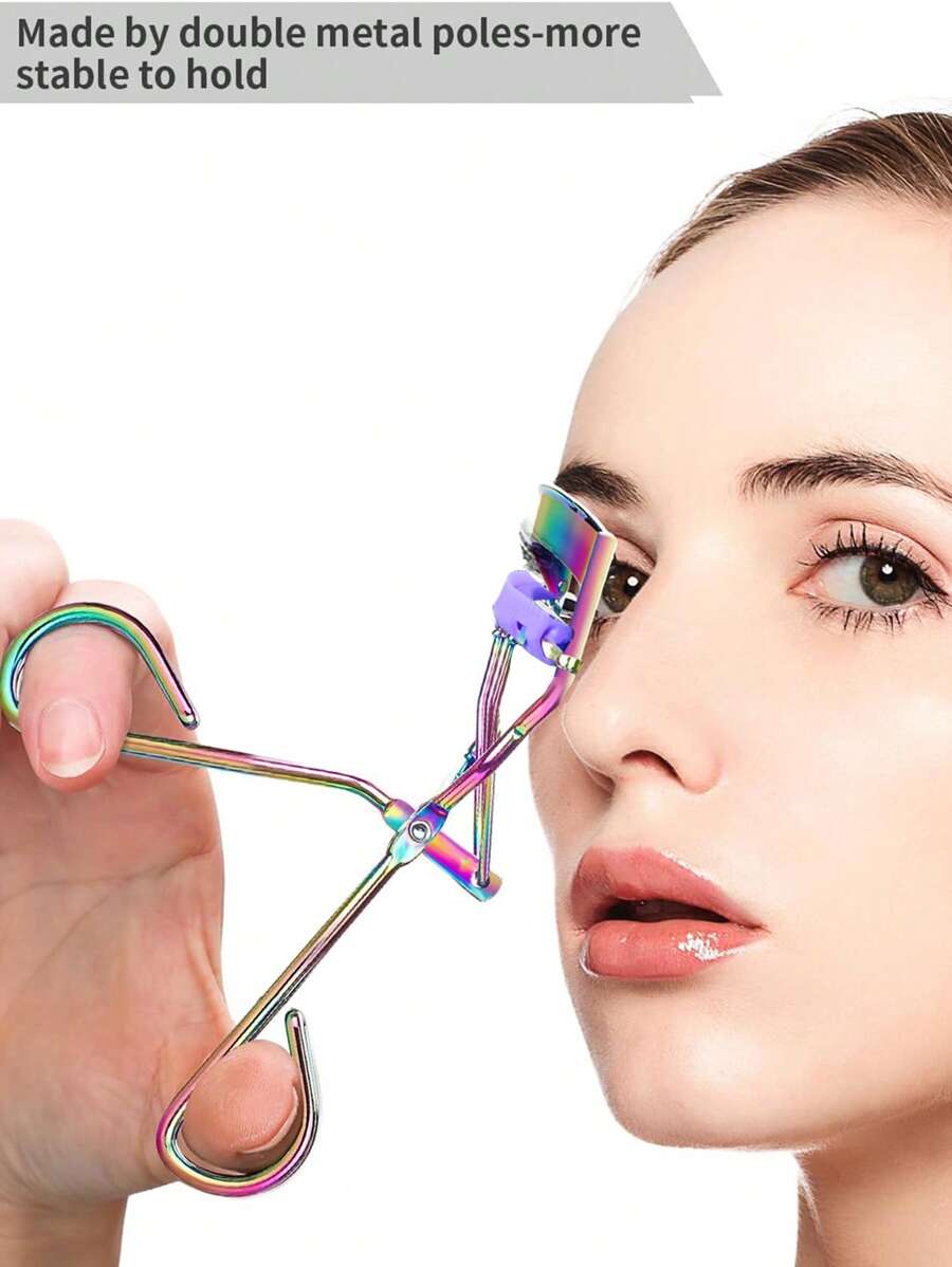 11543 1b-150 Rizador De Pestañas De Silicona Con Almohadillas De Repuesto Y Bolsa De Satén Diseñado Sin Pellizcar Ni Tirar Y Ideal Para Aquellos Con Pestañas Planas Rectas Que Desean Rizos Dramáticos Sin Costura Y Duraderos