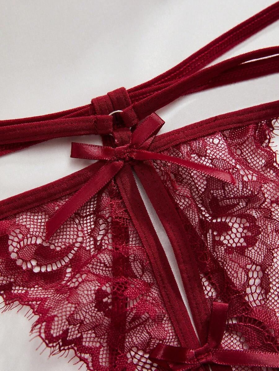 8986 2a-02-19 Conjunto De Lencería Sexy Con Diseño De Lazo Y Espalda Para Mujer
