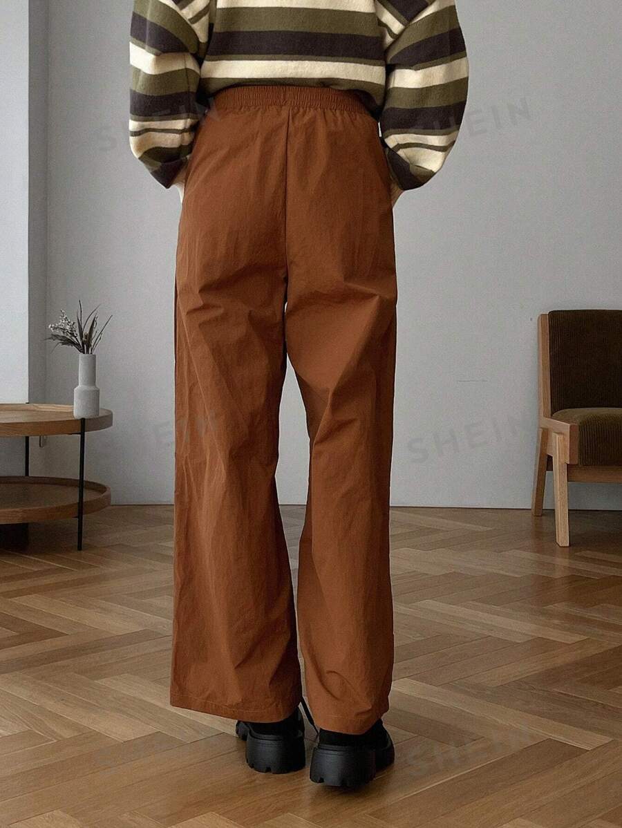 11654 1t-007 Pantalones Anchos Y Sueltos Para Mujer Con Bloques De Color Y Rayas