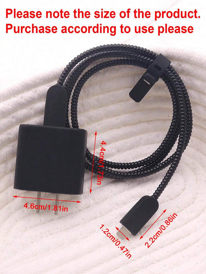 10689 b01-17 Cinco Piezas/set Protector De Cable Negro