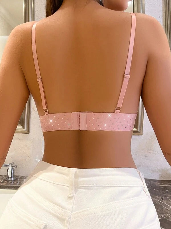 7659 a02-06 Sujetador de mujeres con con diamante de imitación detalles