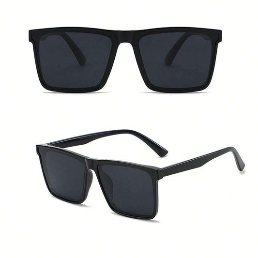 8554 a04-04 Gafas De Sol Cuadradas Clásicas Negras Para Hombre