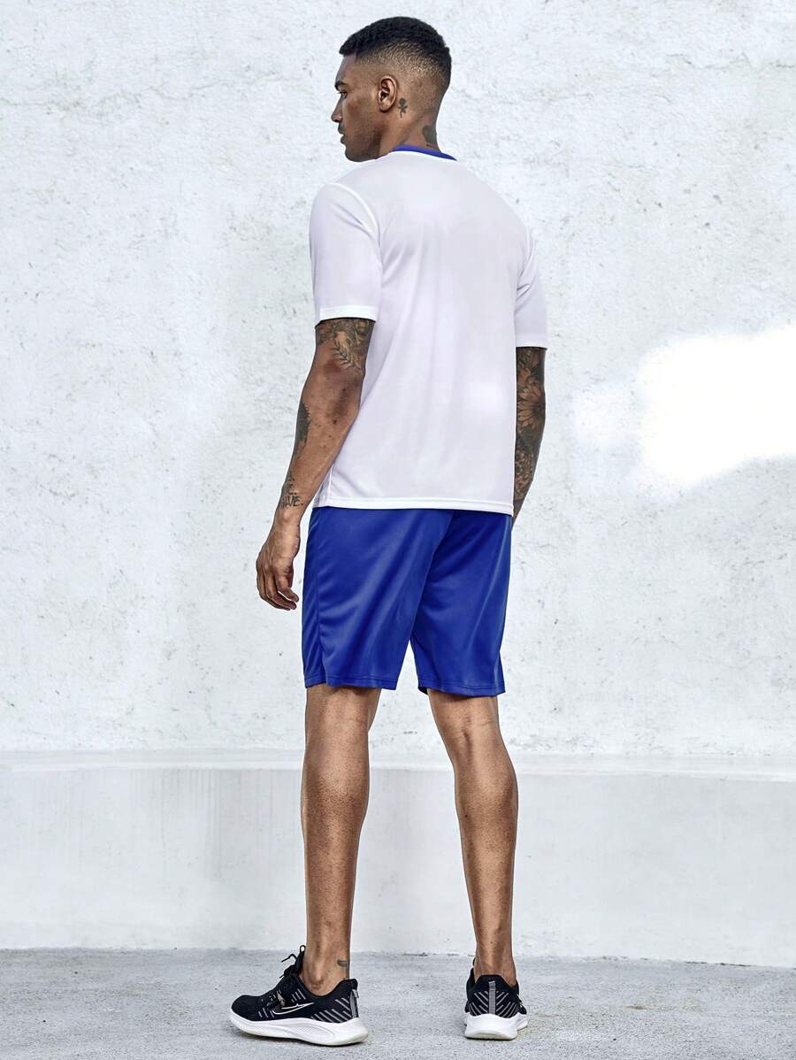 11260 2c-282 Football Conjunto De Uniforme De Fútbol Para Hombres Con Camisa De Manga Corta Y Pantalones Cortos Con Estampado Geométrico