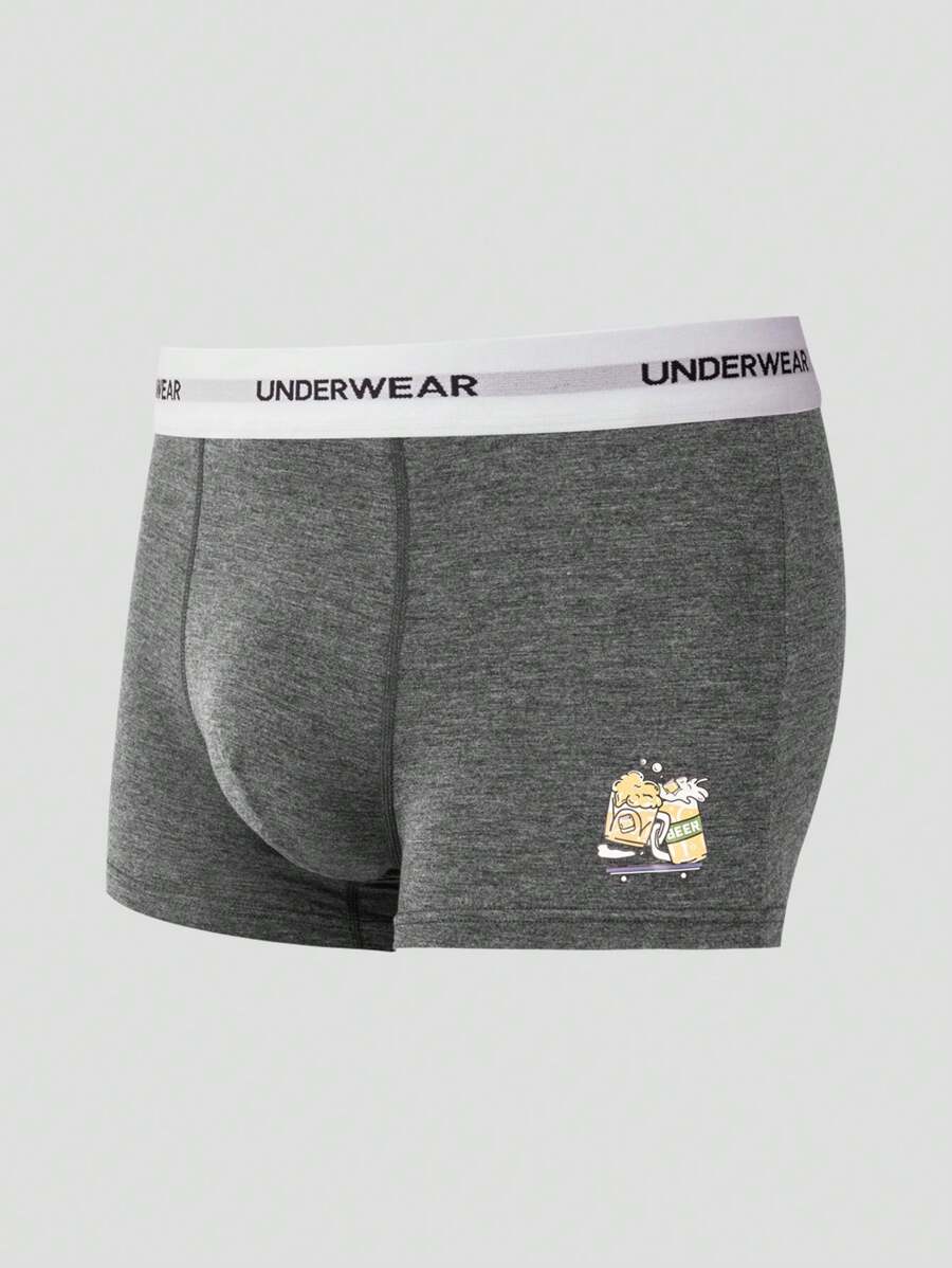 13877 1a-038 Bóxer 1 pieza Con Web De Letras Y Estampado De Dibujos Animados