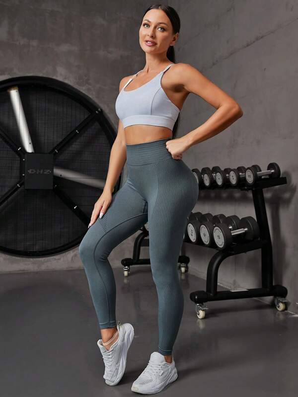 8230 1t-007 Leggings De Entrenamiento Con Cintura Alta Para Mujer