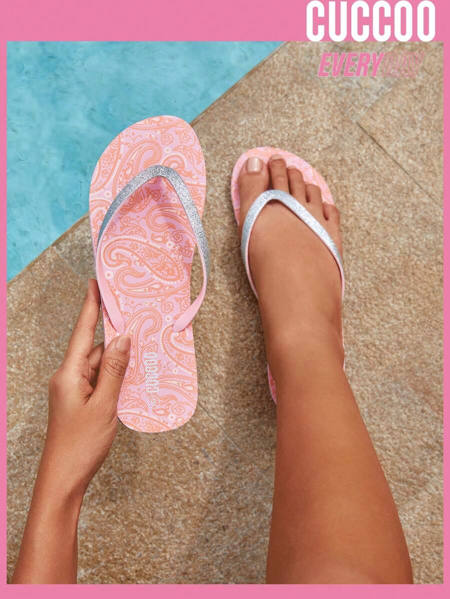 9289 1c-020 Cuccoo Everyday Collection Mujer Chanclas brillante exterior de moda para exterior