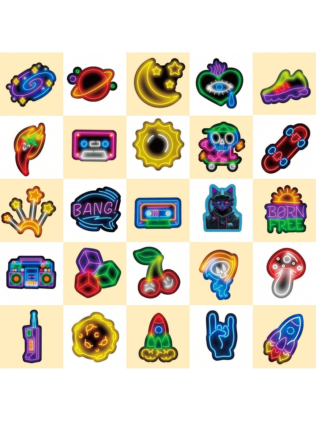 15488 1b-002 Pegatinas neón 50 Pzas