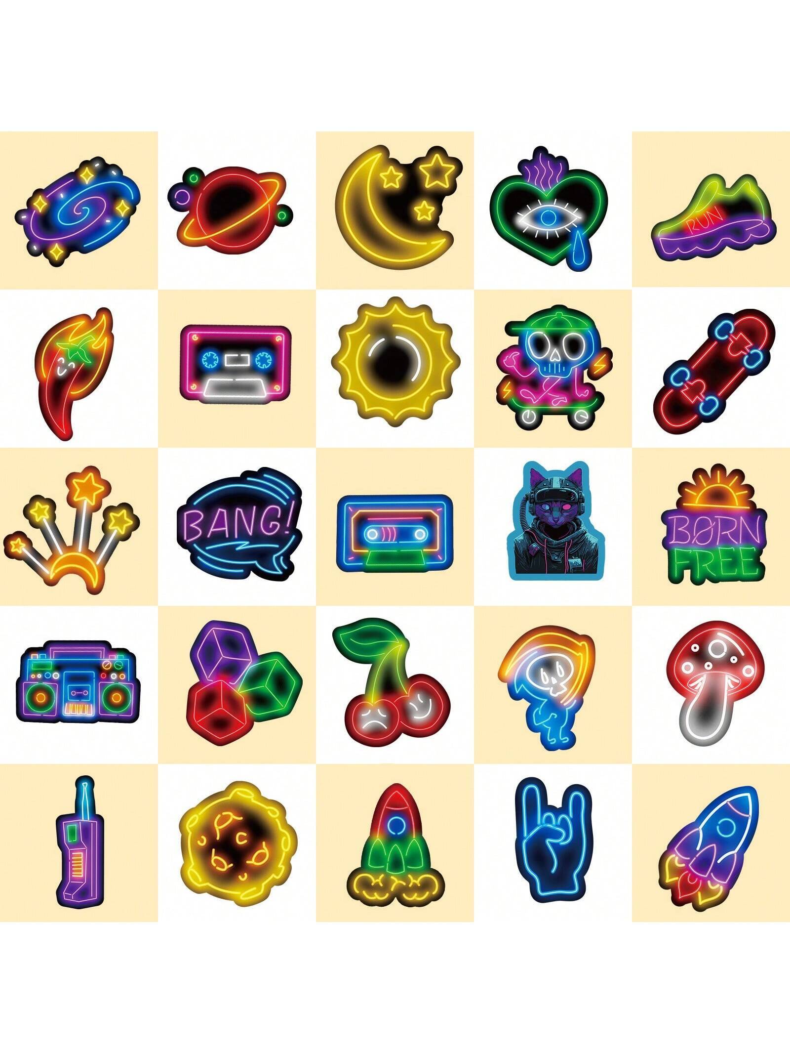 15488 1b-002 Pegatinas neón 50 Pzas