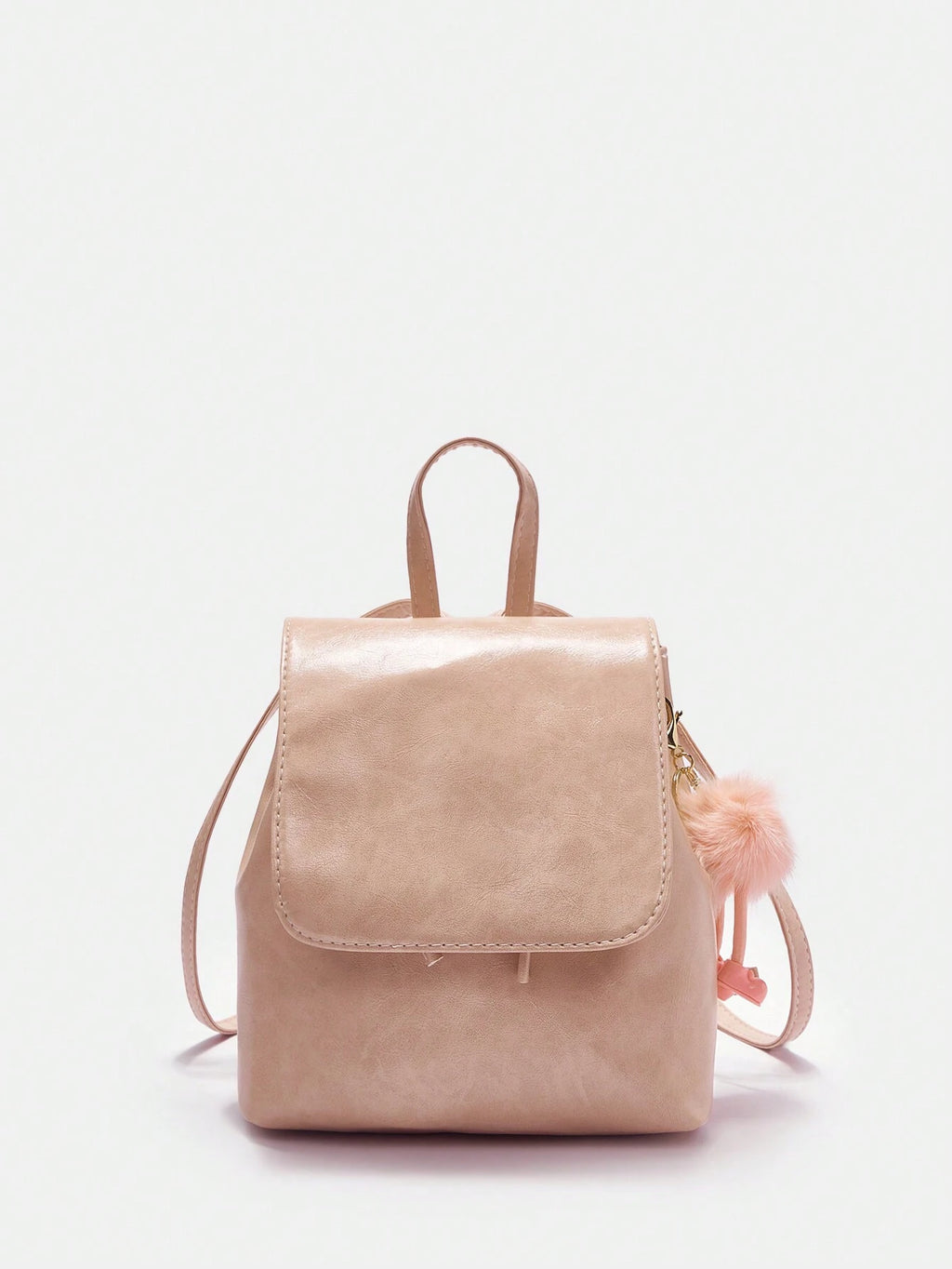 8124 b02-02 Mochila De Moda De Cuero Brillante En Rosa