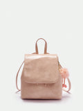 8124 b02-02 Mochila De Moda De Cuero Brillante En Rosa