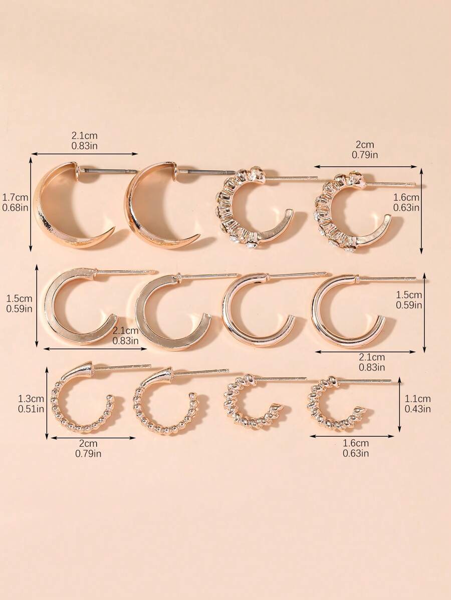 11331 1b-005 Pendientes De Aleación De Estilo Retro 12 Pzas