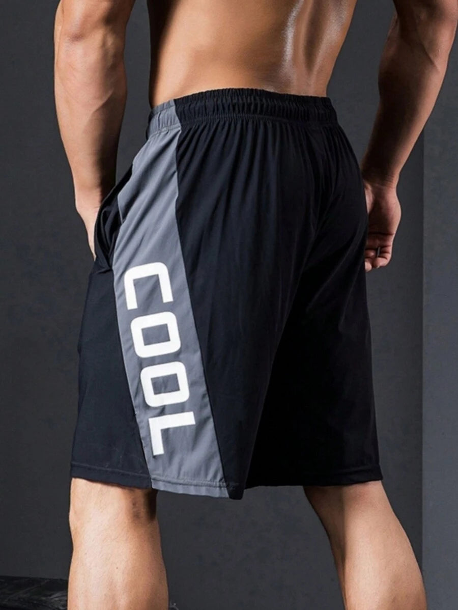 9860 1t-006 Short Deportivo De Cintura Con Cordón Con Costuras Laterales