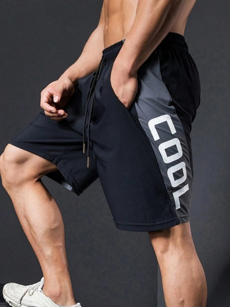 9860 1t-006 Short Deportivo De Cintura Con Cordón Con Costuras Laterales