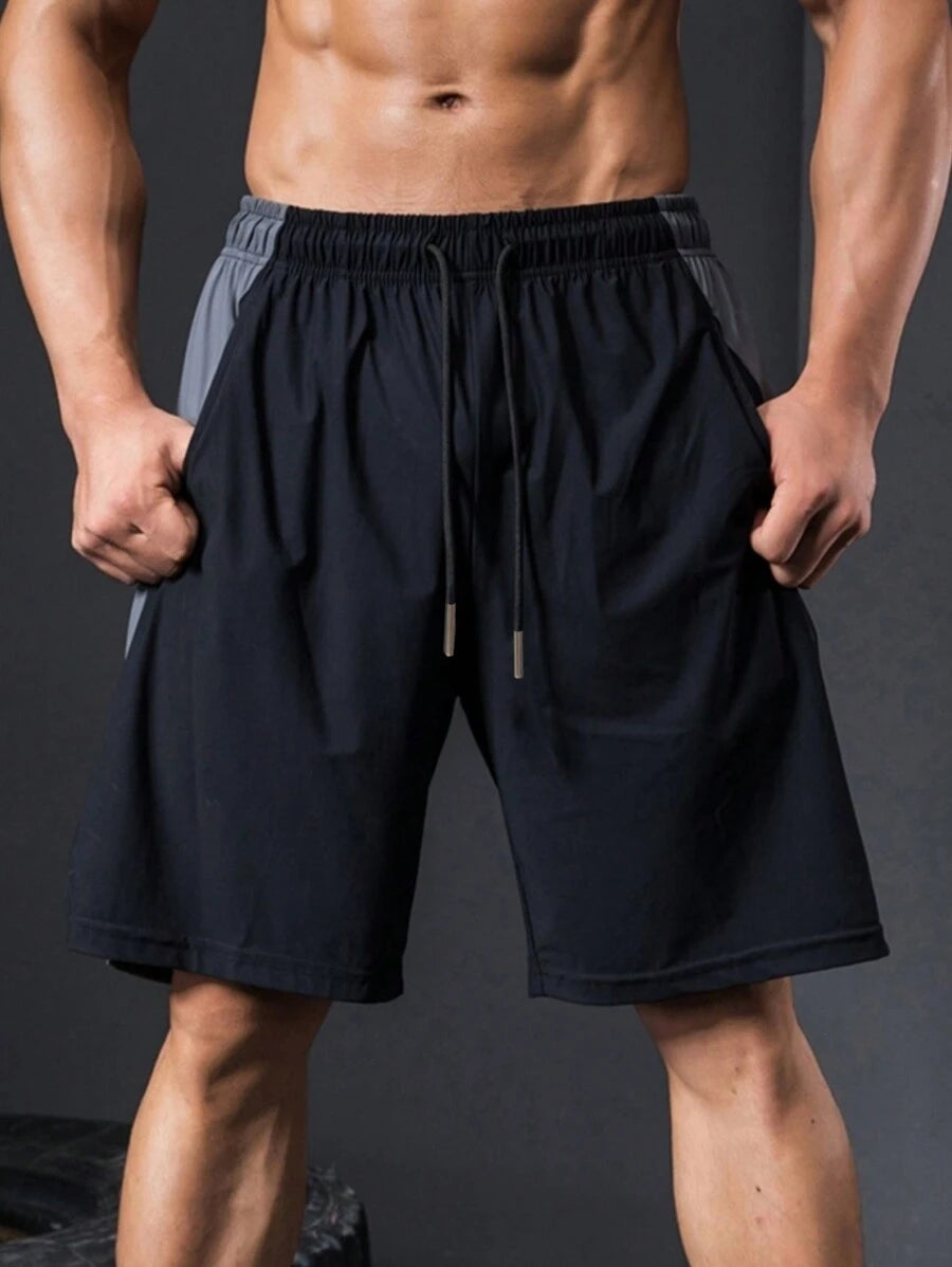 9860 1t-006 Short Deportivo De Cintura Con Cordón Con Costuras Laterales