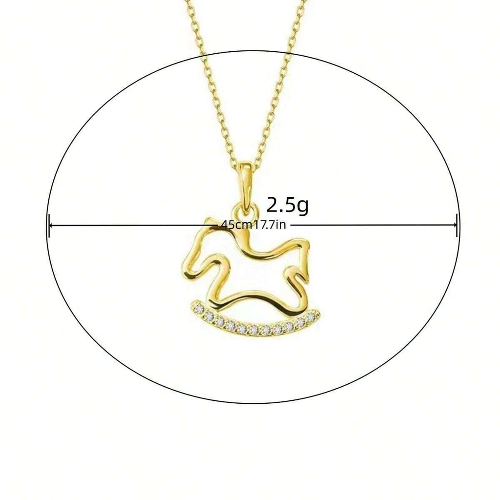 7961 1b-076 Una Pieza Collar Lindo Y Creativo Con Un Diseño De Caballo De Madera