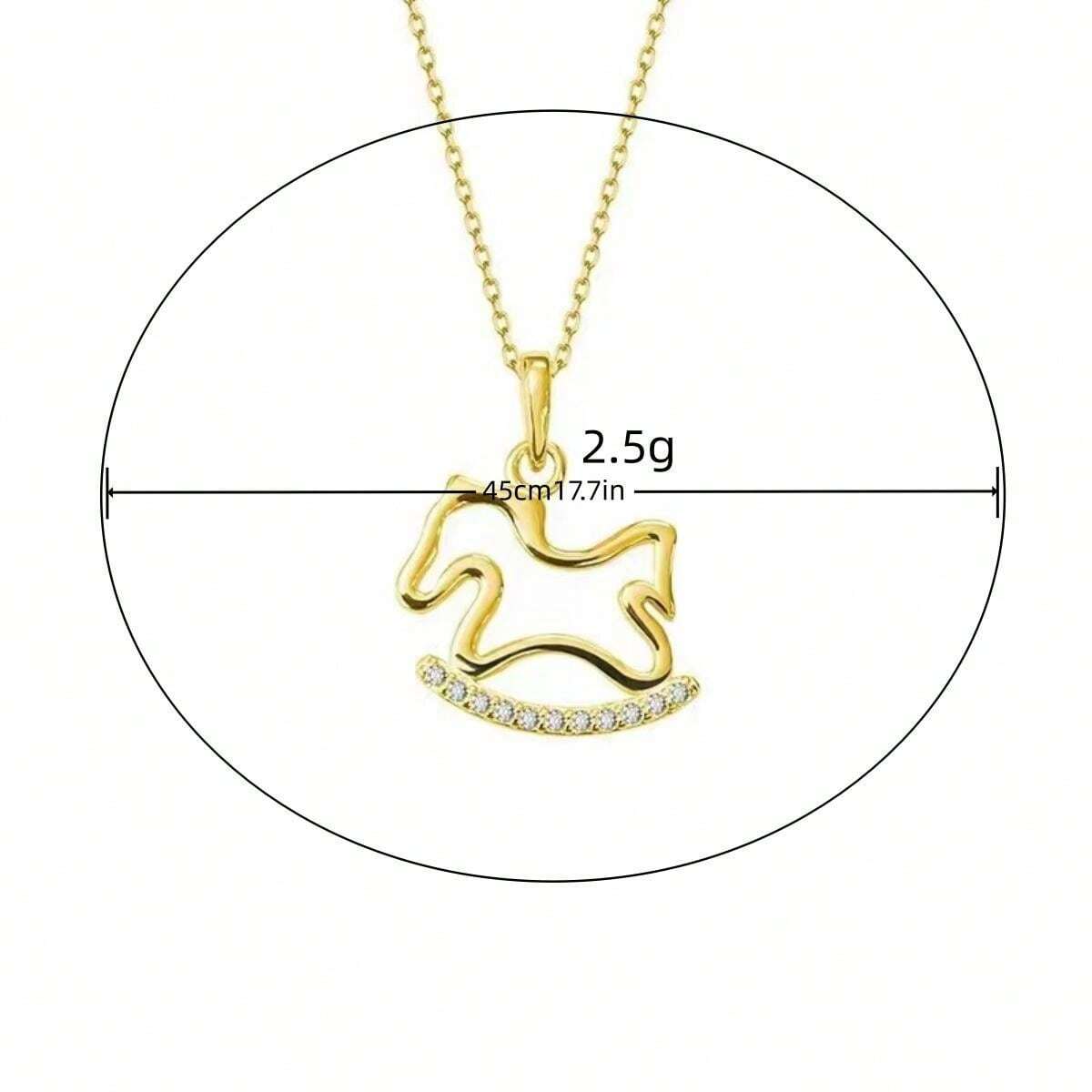 7961 1b-076 Una Pieza Collar Lindo Y Creativo Con Un Diseño De Caballo De Madera