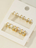 11238 B03-09 6 Pares/set Pendientes Delicados Con Estilo Geométrico Creativo Minimalista De Tonos Frescos Para Uso Diario