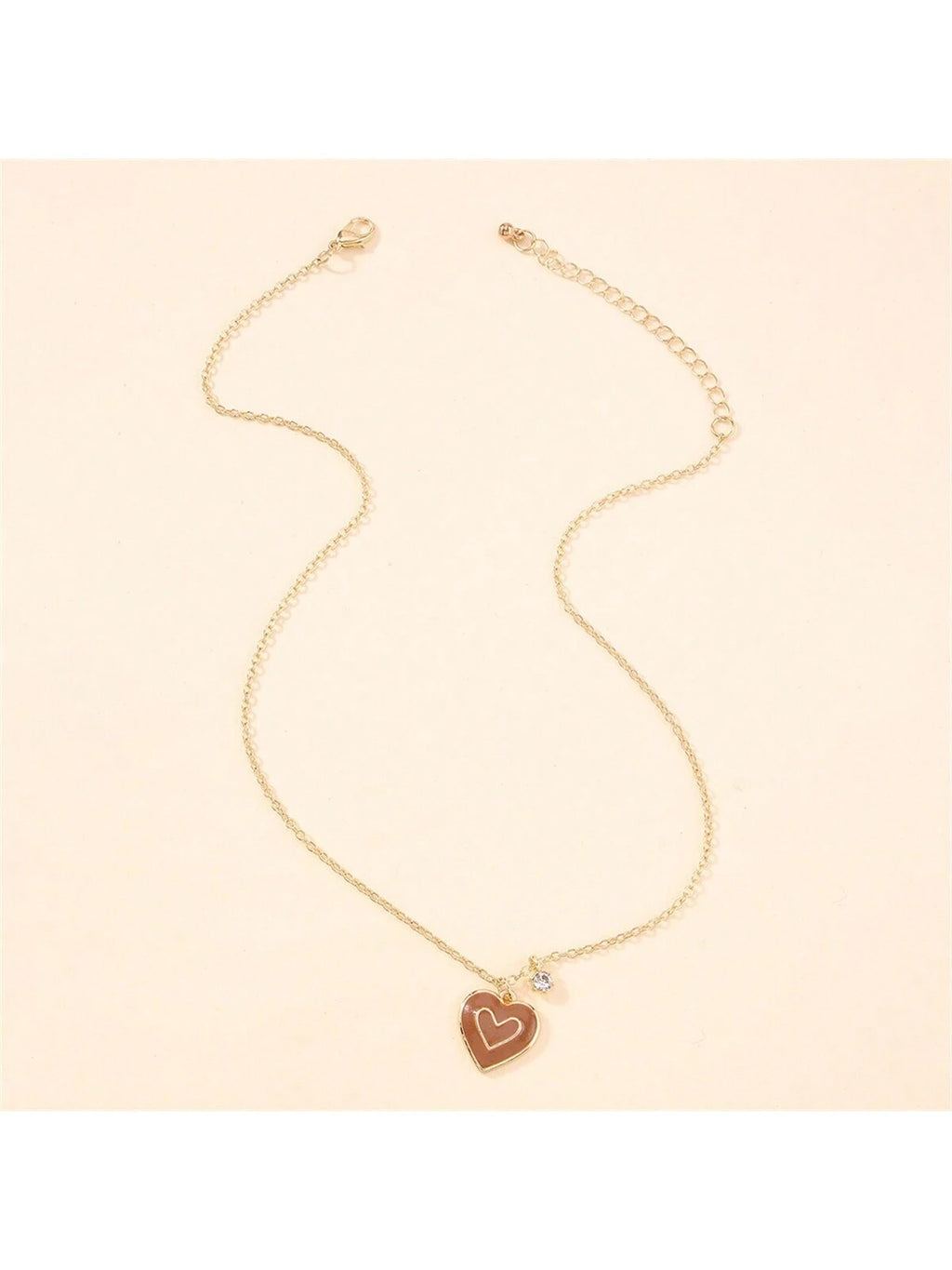 7962 1b-076 Una Pieza Collar De Colgante Con Forma De Corazón