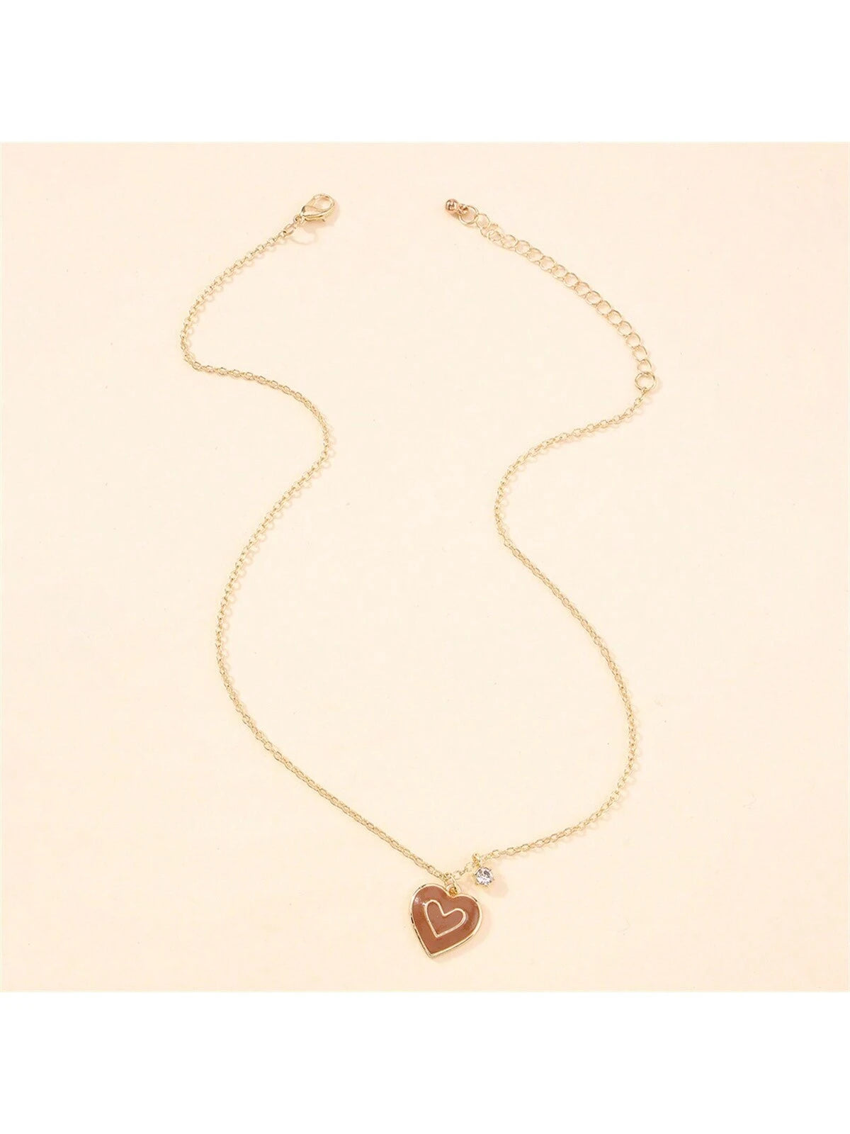 7962 1b-076 Una Pieza Collar De Colgante Con Forma De Corazón