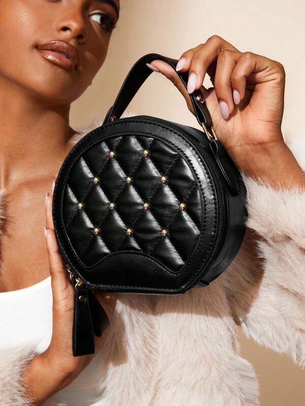 8145 1t-002 Un Bolso Pequeño Redondo Con Cadena para mujer