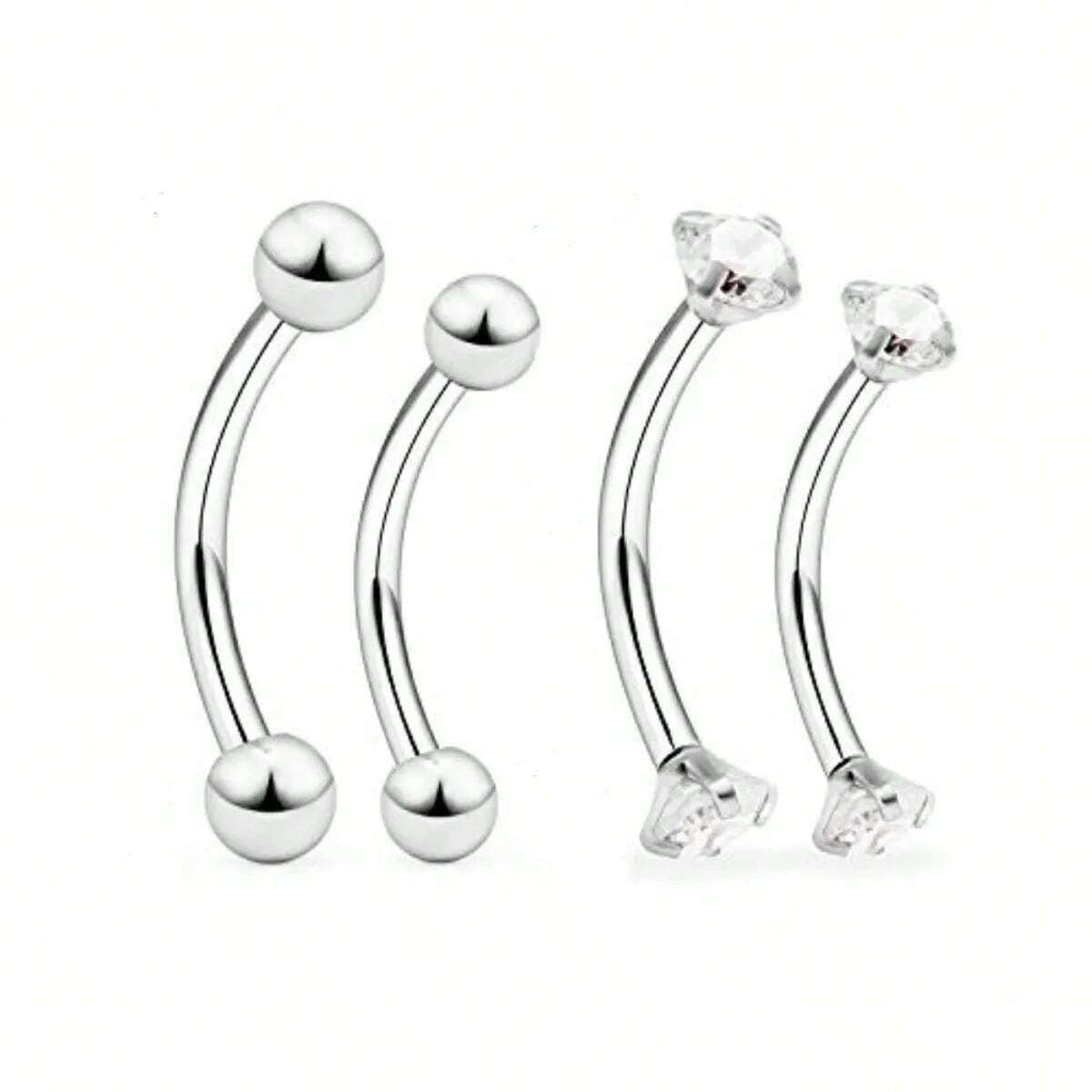 10017 1b-076 Cuatro Piezas Piercing de cejas De Acero Inoxidable