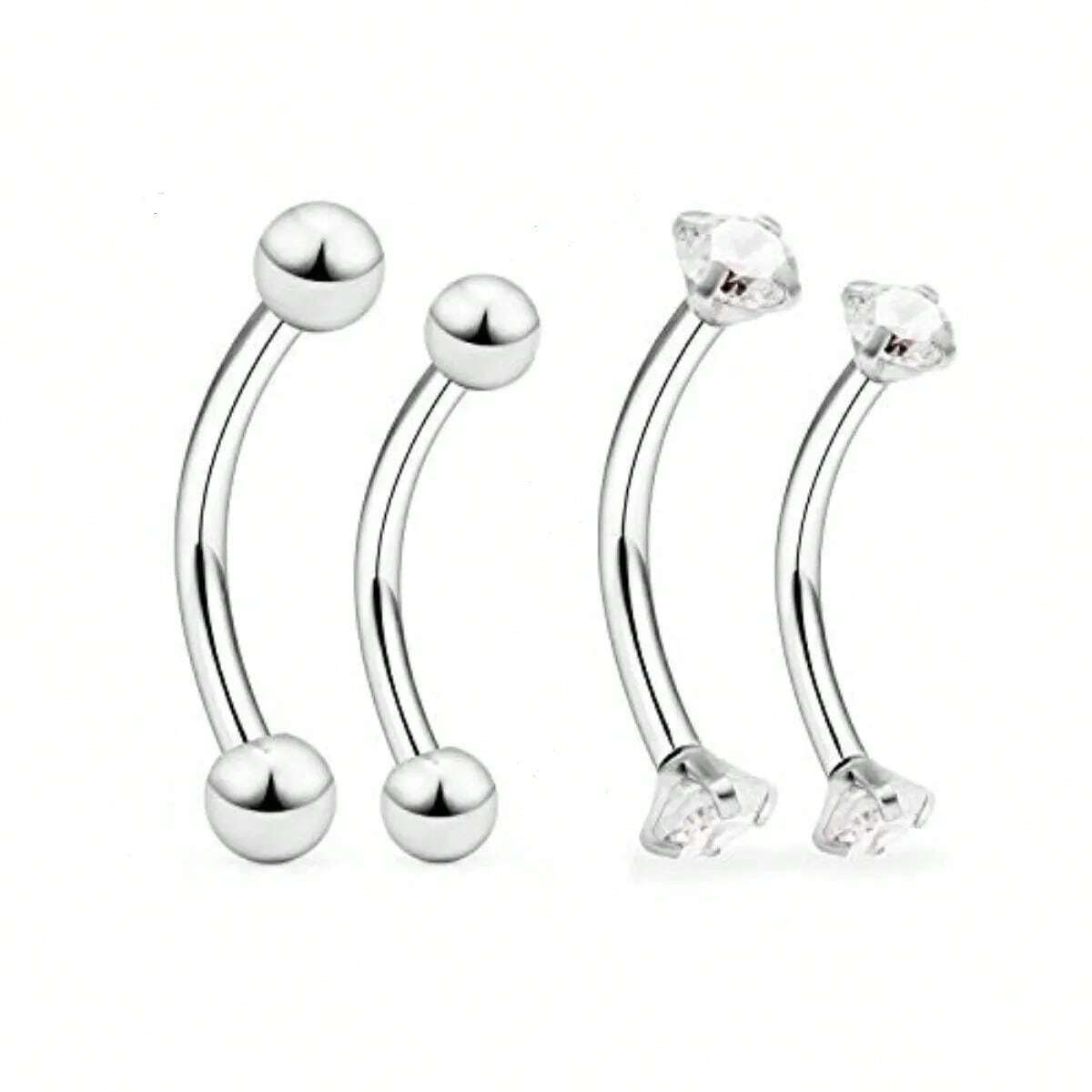10017 1b-076 Cuatro Piezas Piercing de cejas De Acero Inoxidable