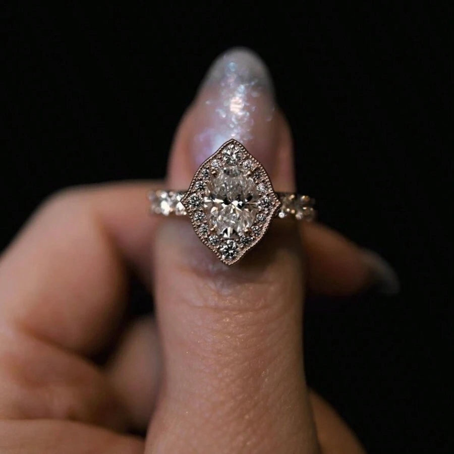 10609 1b-031 Anillo De Aleación Moderno Y Brillante Con Incrustaciones De Circonita